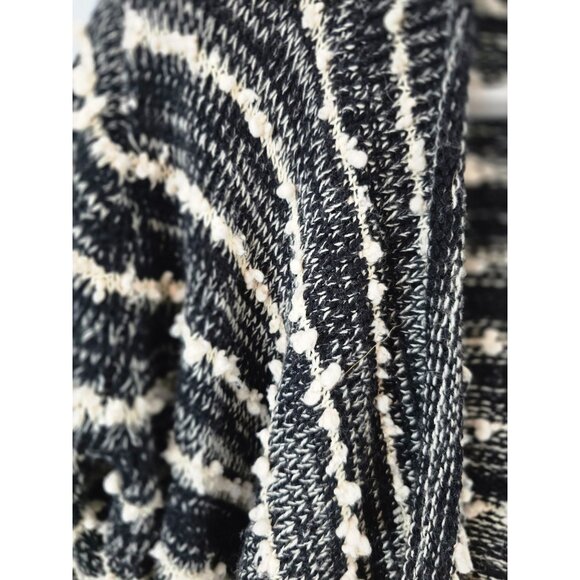 Le Fee Verte Cardigan Women's S Black White Popcorn Sweater Anthropologie Fringe - Picture 2 of 11